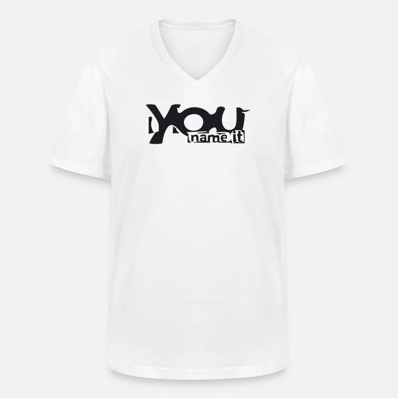 You name it - Männer-T-Shirt mit V-Ausschnitt - Weiß