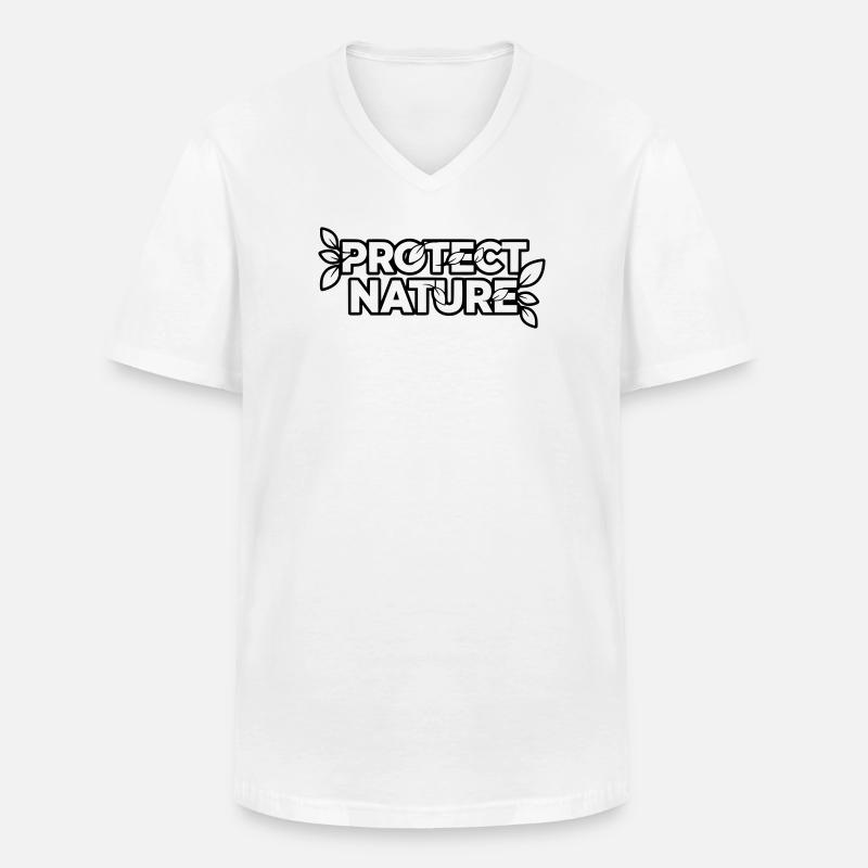 Protect Nature | Umweltschutz Statement Vektor - Männer-T-Shirt mit V-Ausschnitt - Weiß