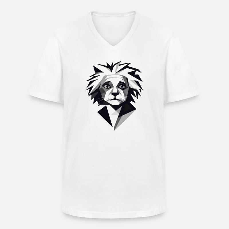 Genio astratto in bianco e nero - Maglietta da uomo classica con scollo a V - bianco