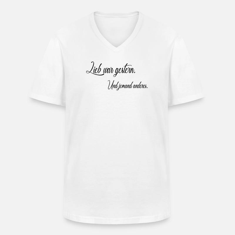 Lieb war gestern - Männer-T-Shirt mit V-Ausschnitt - Weiß