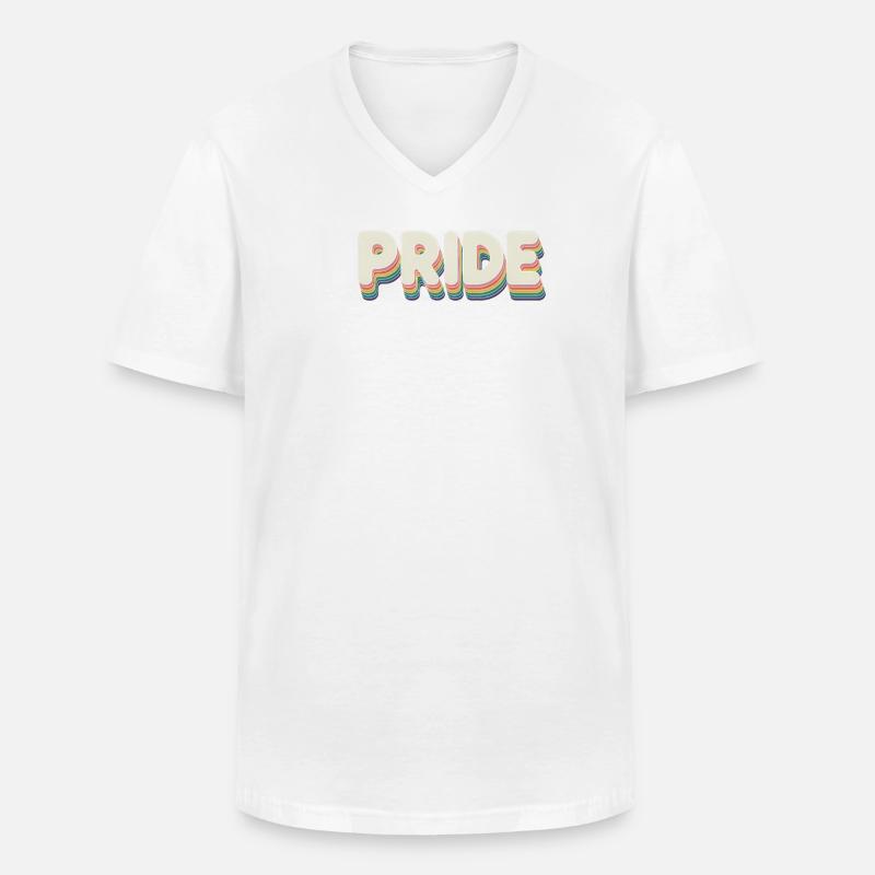 Pride - Cool Queer Logo - Männer-T-Shirt mit V-Ausschnitt - Weiß