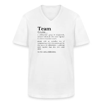 Team-Definition - Männer-T-Shirt mit V-Ausschnitt - Weiß - Vorne - AI Model Male 185 light (185cm)