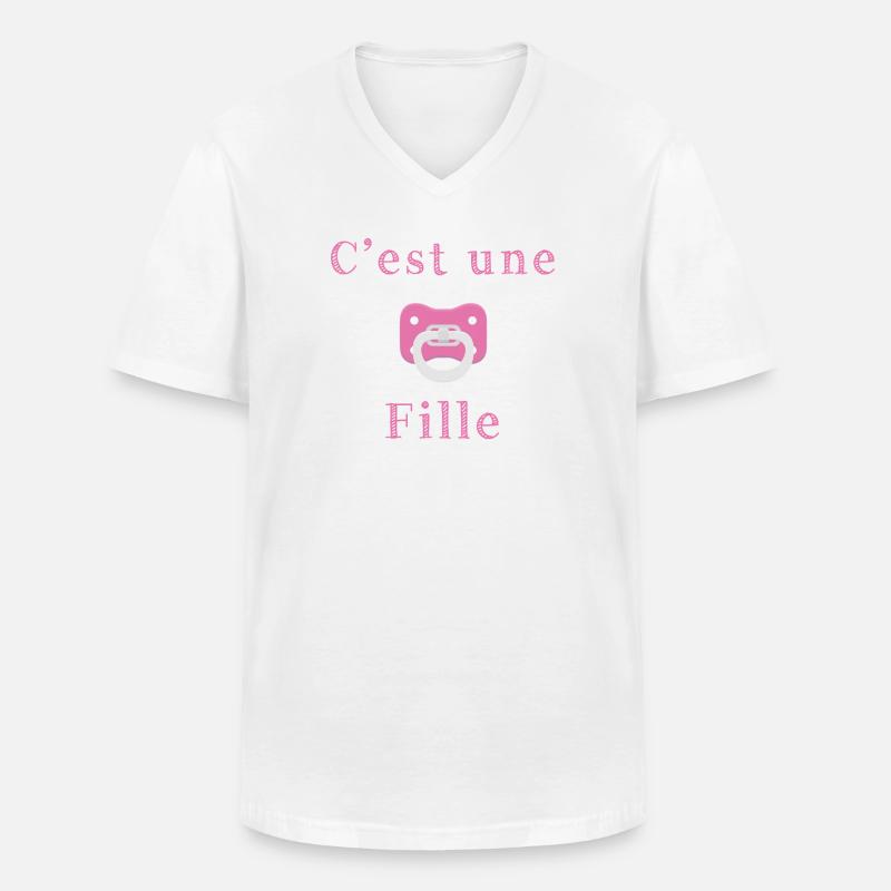 Geburt - es ist ein Mädchen - Männer-T-Shirt mit V-Ausschnitt - Weiß