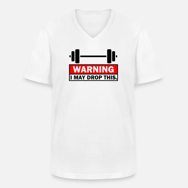 Warnung: Ich lasse das fallen - Männer-T-Shirt mit V-Ausschnitt - Weiß