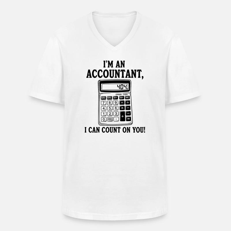 Graphique du comptable Comptez sur vous - T-shirt col V Homme - blanc
