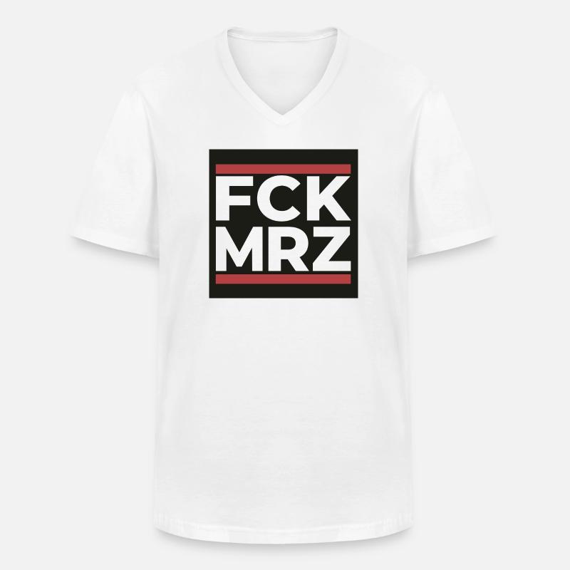 FCK MRZ – Antifaschistisches Statement Shi - Männer-T-Shirt mit V-Ausschnitt - Weiß