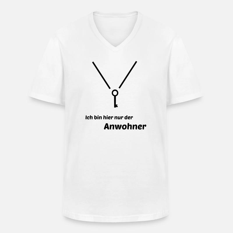Anwohner - Männer-T-Shirt mit V-Ausschnitt - Weiß