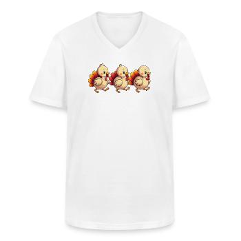 Bébé dinde de Thanksgiving - T-shirt col V Homme - blanc - Devant - AI Model Male 185 light (185cm)