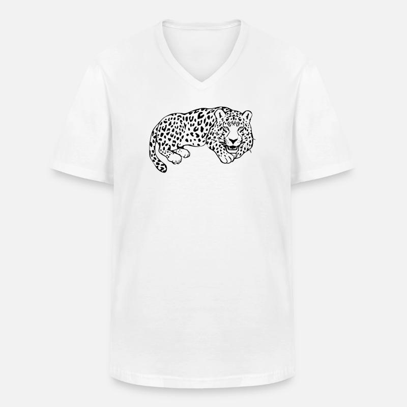Leopard Black Lepard Pattern T-shirt Gift - Men's V-Neck T-Shirt - white