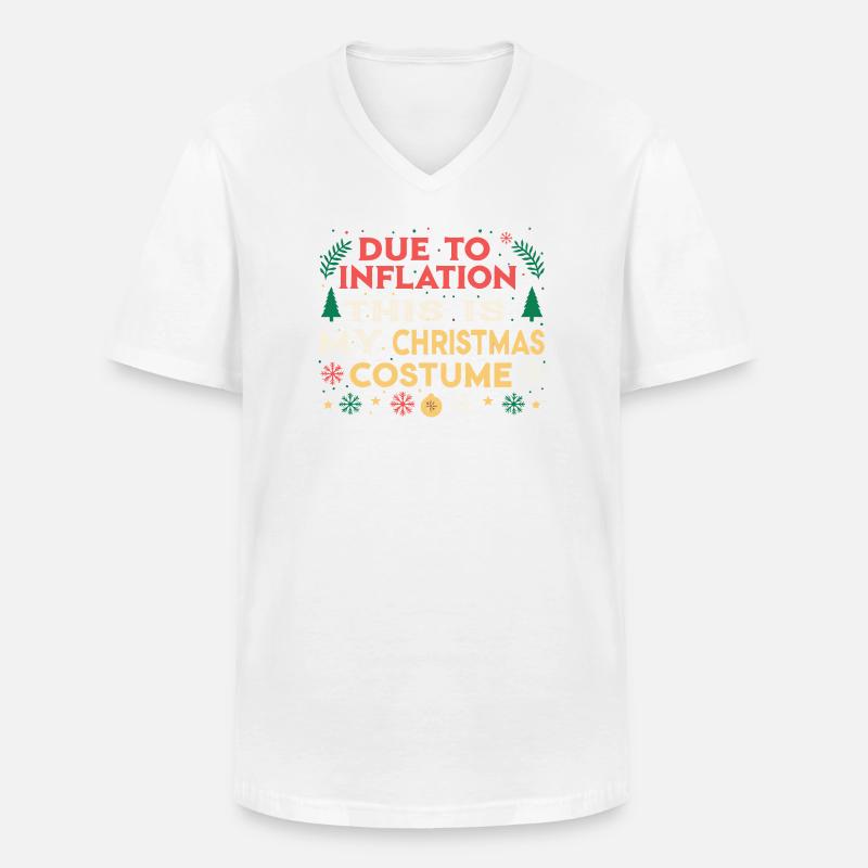 Wegen der Inflation mein Weihnachtskostüm - Männer-T-Shirt mit V-Ausschnitt - Weiß