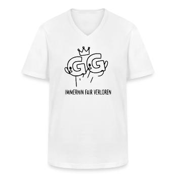 GG - Fair verloren | Lustiger Gamer Spruch - Männer-T-Shirt mit V-Ausschnitt - Weiß - Vorne - AI Model Male 185 light (185cm)