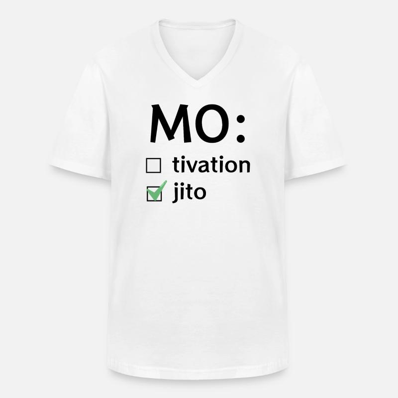 Motivation oder Mojito - Männer-T-Shirt mit V-Ausschnitt - Weiß