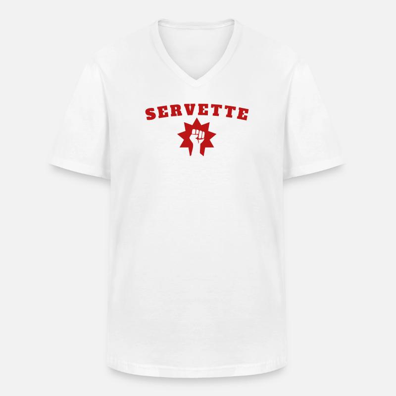 Servette - Männer-T-Shirt mit V-Ausschnitt - Weiß