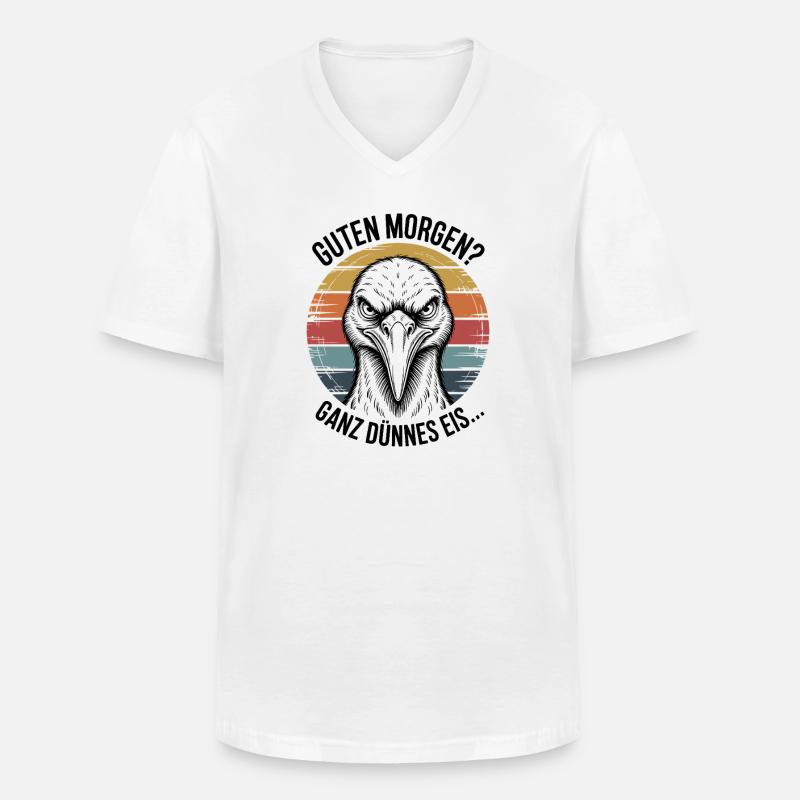 Storch Dünnes Eis Art - Männer-T-Shirt mit V-Ausschnitt - Weiß