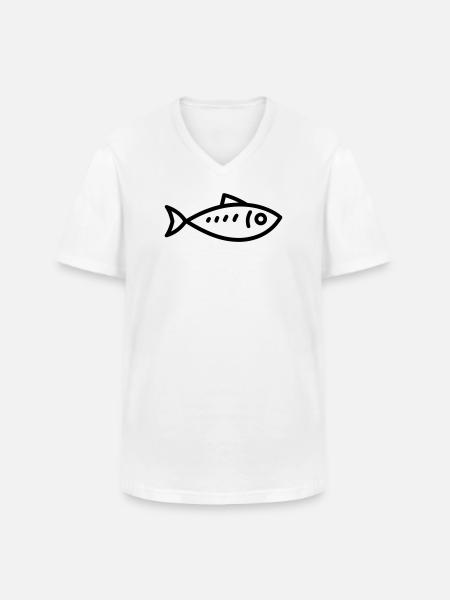 herring - Men's V-Neck T-Shirt - white