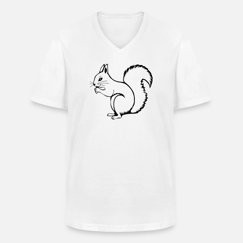 Eichhörnchen - Männer-T-Shirt mit V-Ausschnitt - Weiß