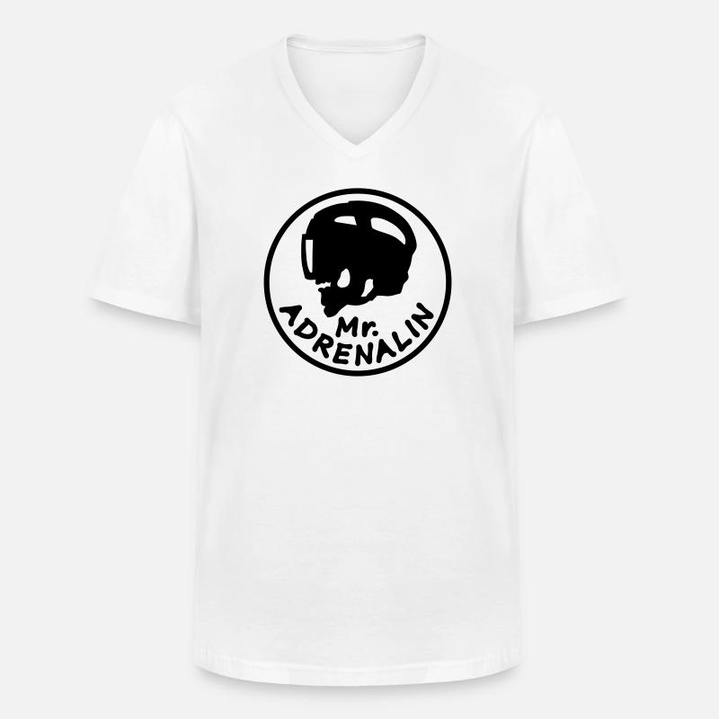 Mr. Adrenalin Eishockey - Männer-T-Shirt mit V-Ausschnitt - Weiß