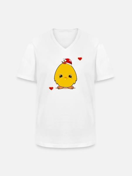 Weihnachtsküken Weihnachten Herz - Männer-T-Shirt mit V-Ausschnitt - Weiß