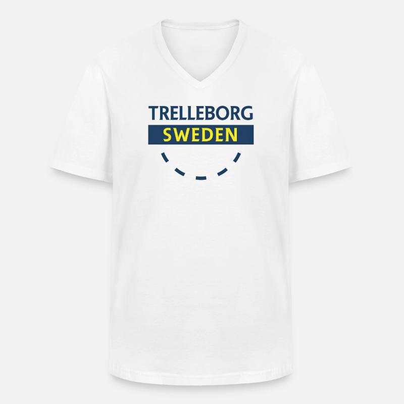 Trelleborg Schweden Logo Bogen - Männer-T-Shirt mit V-Ausschnitt - Weiß