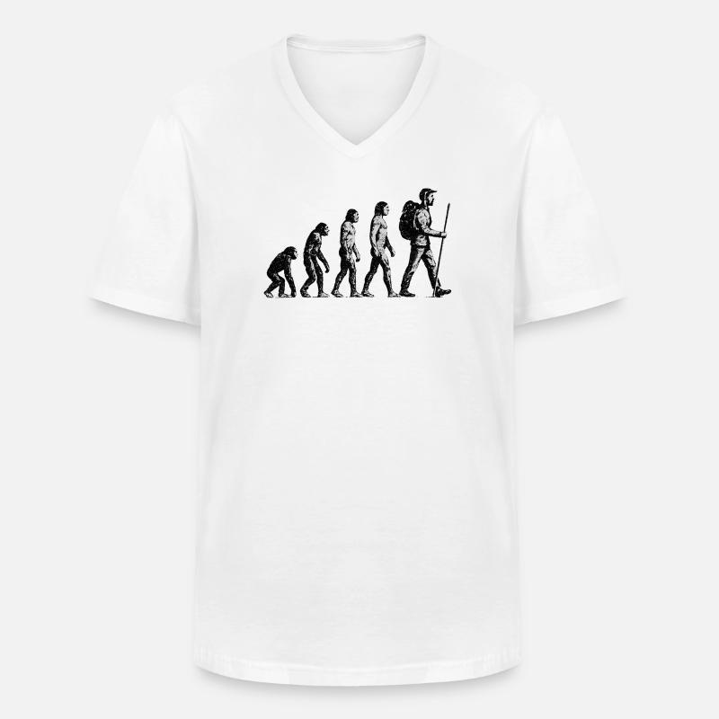 Evolution zum Wandersmann Grunge Design - Männer-T-Shirt mit V-Ausschnitt - Weiß