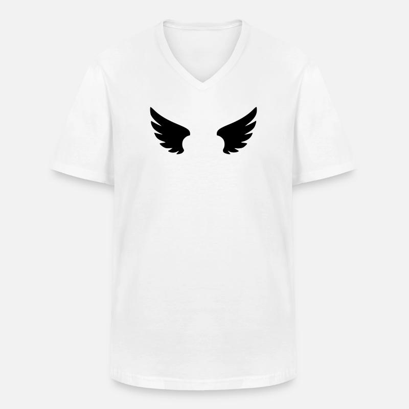 Engel Piktogramm | Schutzengel & Glaube Symbol - Männer-T-Shirt mit V-Ausschnitt - Weiß