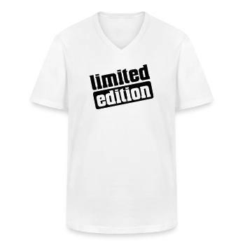 limited_edition - T-shirt col V Homme - blanc - Devant - AI Model Male 185 light (185cm)