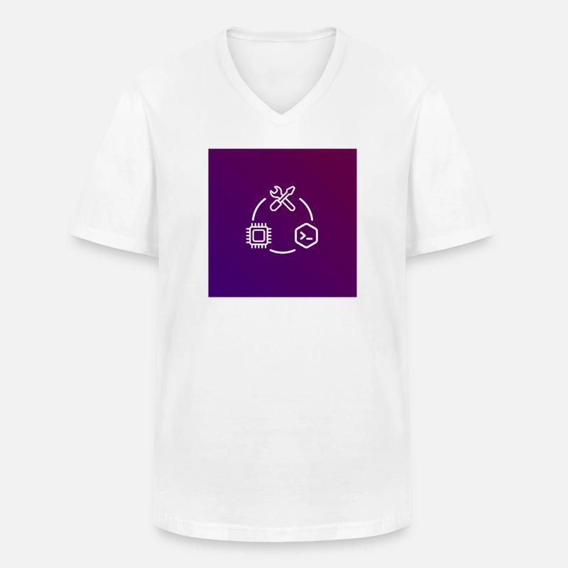 Outil de code de puce TechKreis - T-shirt col V Homme - blanc