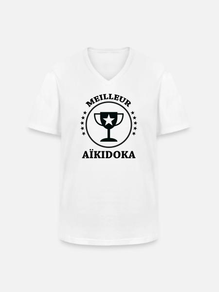 Best Aikido - Aikido - Men's V-Neck T-Shirt - white