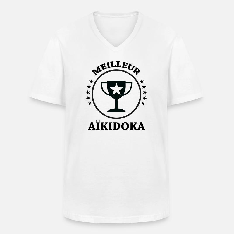 Bestes Aikido – Aikido - Männer-T-Shirt mit V-Ausschnitt - Weiß