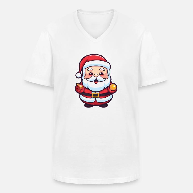 Weihnachtsmann Comic Weihnachten - Männer-T-Shirt mit V-Ausschnitt - Weiß