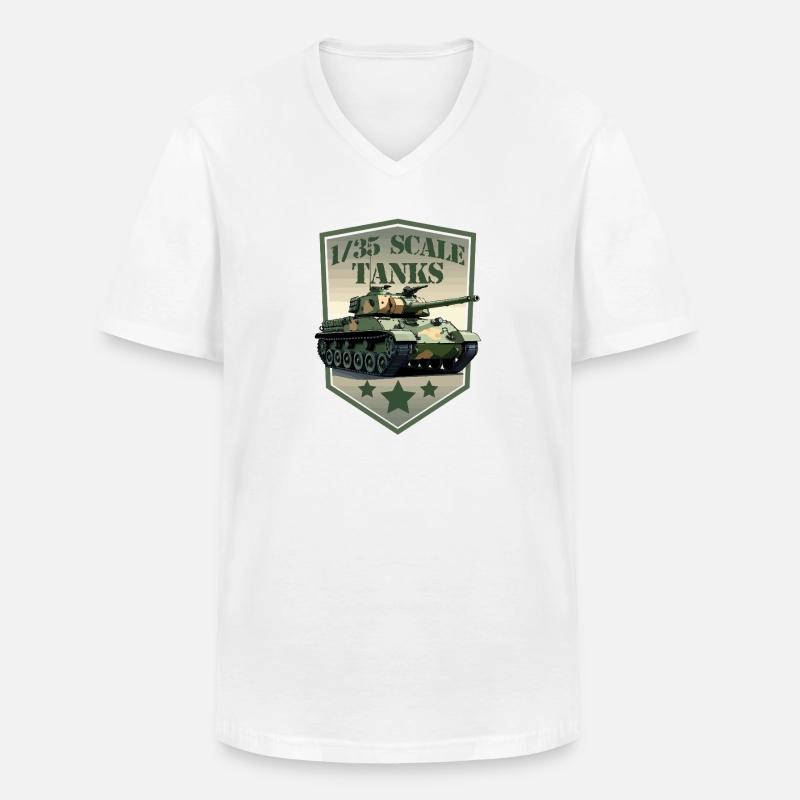 Panzer im Maßstab 1:35 Patch Schild - Männer-T-Shirt mit V-Ausschnitt - Weiß