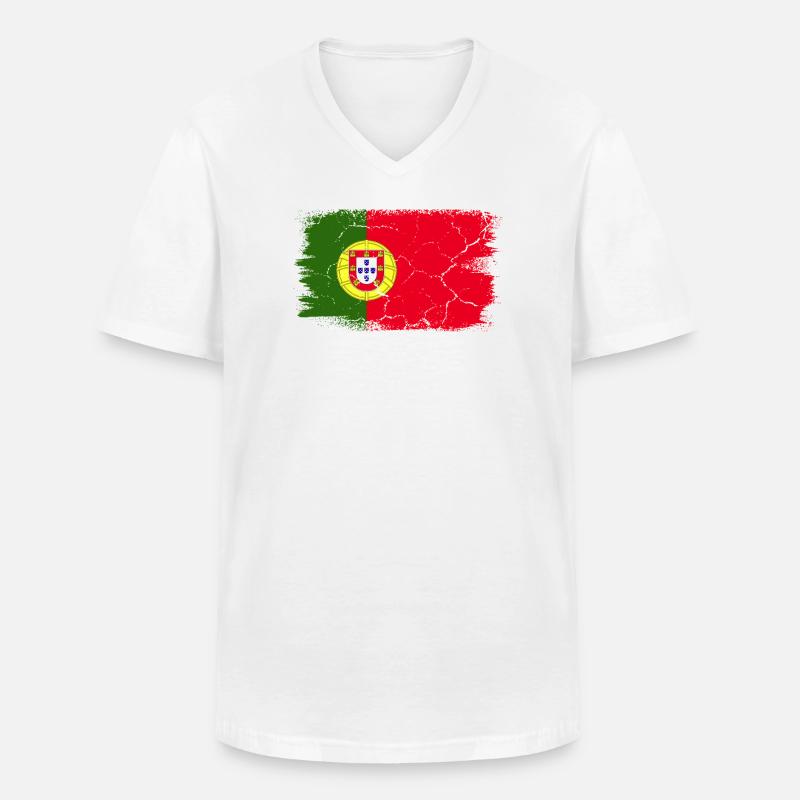 Albufeira - Männer-T-Shirt mit V-Ausschnitt - Weiß