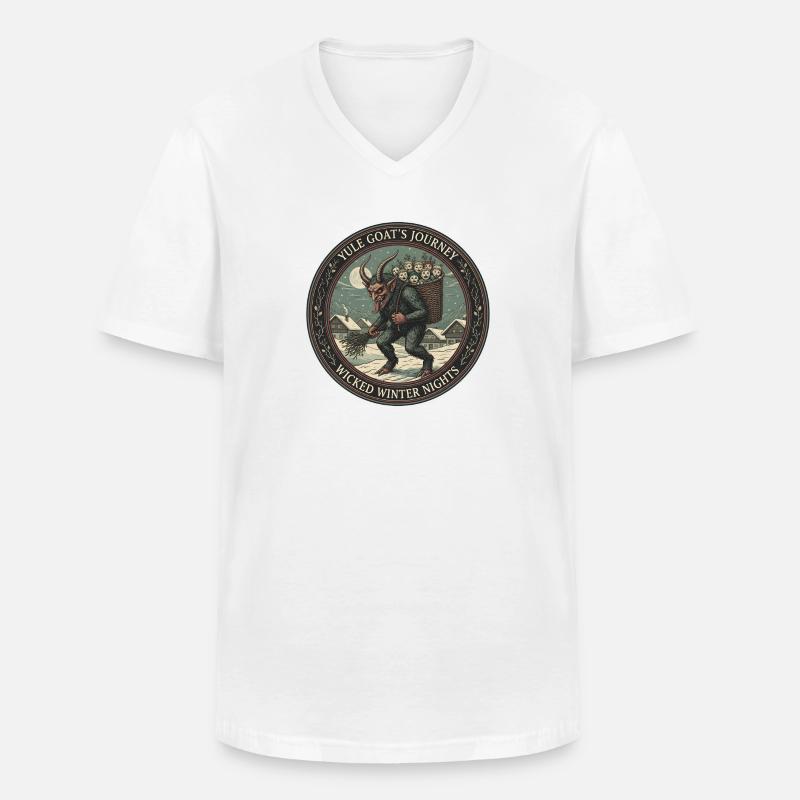 Die Reise der Weihnachtsziege – Böse Winternächte - Männer-T-Shirt mit V-Ausschnitt - Weiß