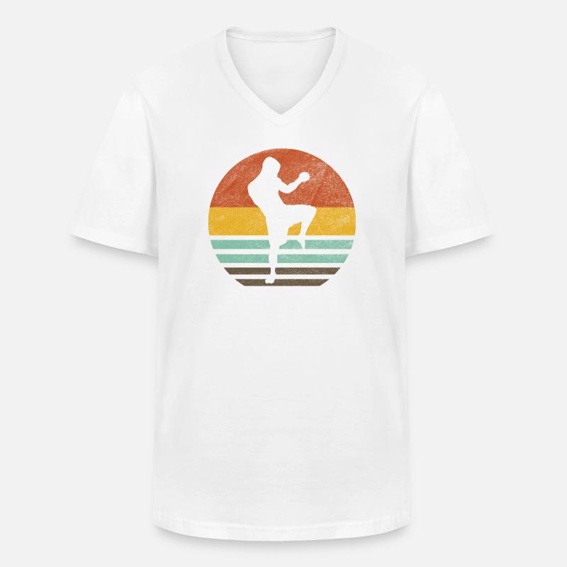 Kickboxing Warrior - Männer-T-Shirt mit V-Ausschnitt - Weiß