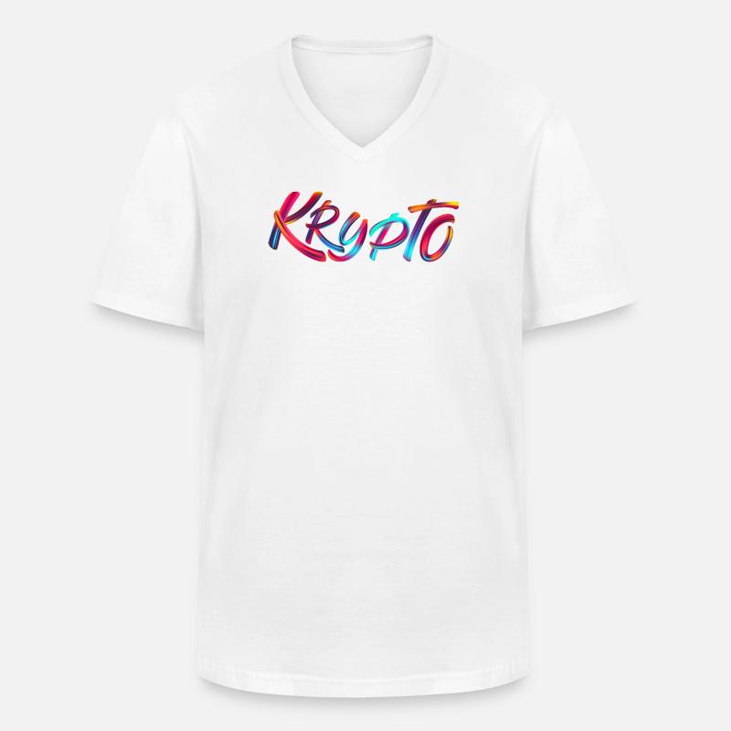 Krypto / Crypto - Männer-T-Shirt mit V-Ausschnitt - Weiß