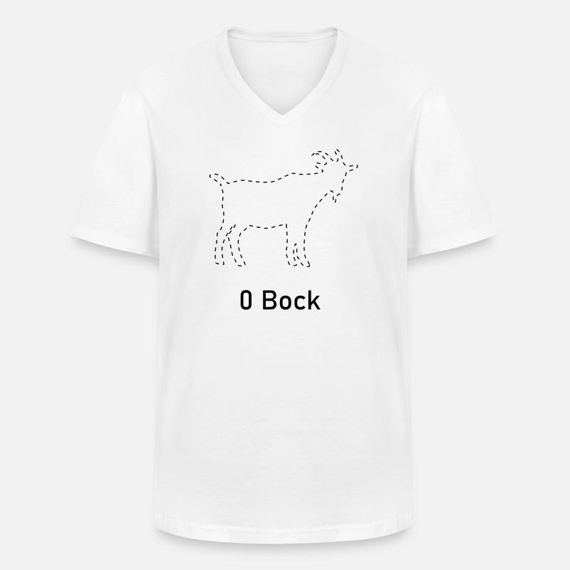 Null Bock - Männer-T-Shirt mit V-Ausschnitt - Weiß