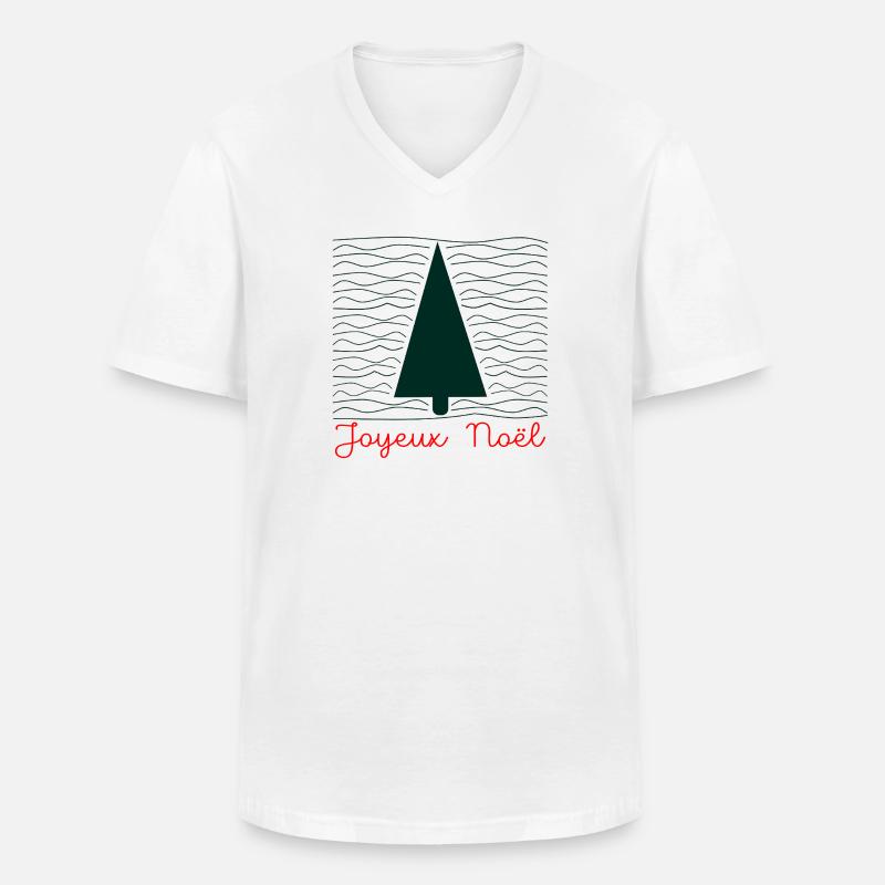 Weihnachtsbaum – Minimalistisch - Männer-T-Shirt mit V-Ausschnitt - Weiß