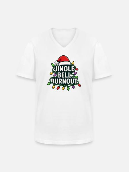 Jingle Bells, Burnout, Christmas, Subtle Humbu - Men's V-Neck T-Shirt - white