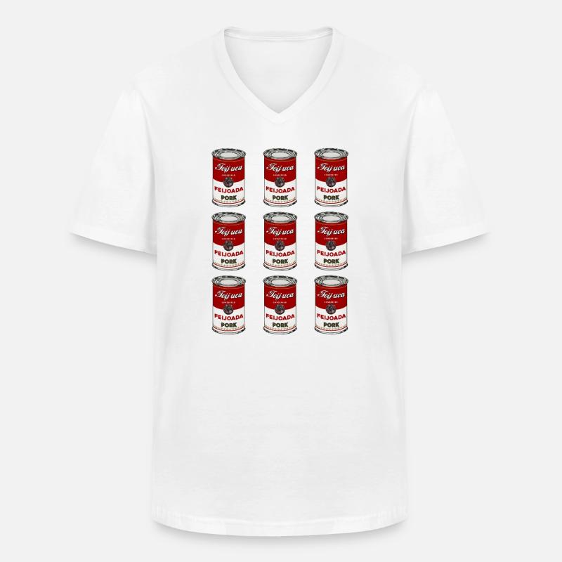 Feijoada Pork Can Pattern - Men's V-Neck T-Shirt - white