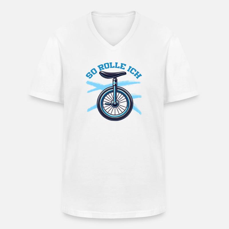 So Rolle Ich Einrad Einradfahrer - Männer-T-Shirt mit V-Ausschnitt - Weiß