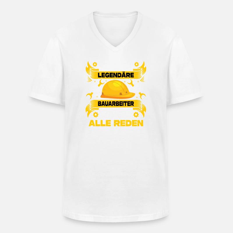 Bauleiter Geschenke Bauarbeiter Strassenbau - Männer-T-Shirt mit V-Ausschnitt - Weiß