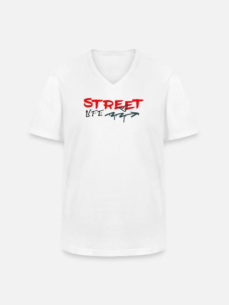 Street life Graffiti - Men's V-Neck T-Shirt - white