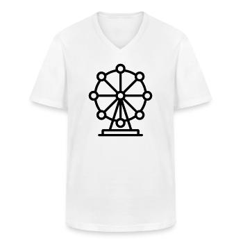 grande roue - T-shirt col V Homme - blanc - Devant - AI Model Male 185 light (185cm)