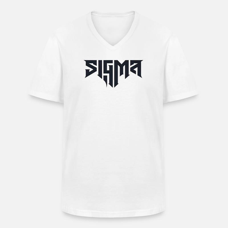 Sigma-Glyphen in schwieriger Typografie - Männer-T-Shirt mit V-Ausschnitt - Weiß