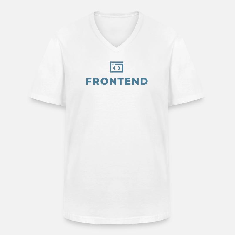 Frontend - Männer-T-Shirt mit V-Ausschnitt - Weiß