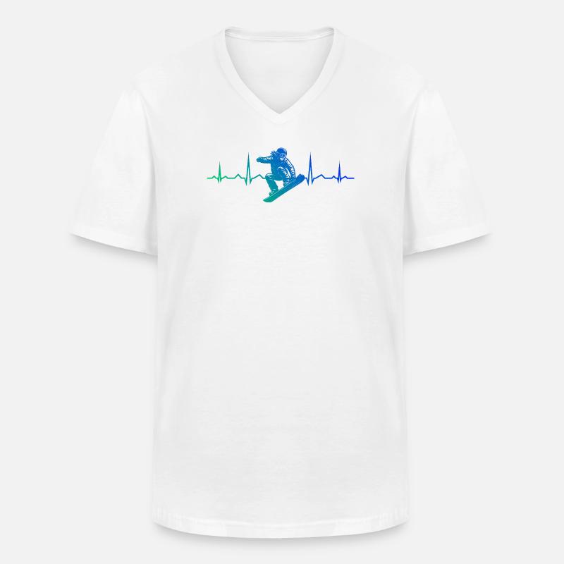Conception compacte de snowboard pour snowboard - T-shirt col V Homme - blanc