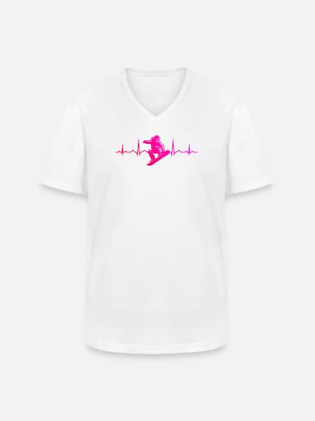 Klare Snowboard Botschaft - Männer-T-Shirt mit V-Ausschnitt - Weiß