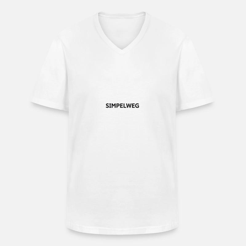 Einfach – Flämische Schlichtheit - Männer-T-Shirt mit V-Ausschnitt - Weiß