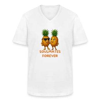 Soulmates Pineapples Forever - Men's V-Neck T-Shirt - white - Front - AI Model Male 185 light (185cm)