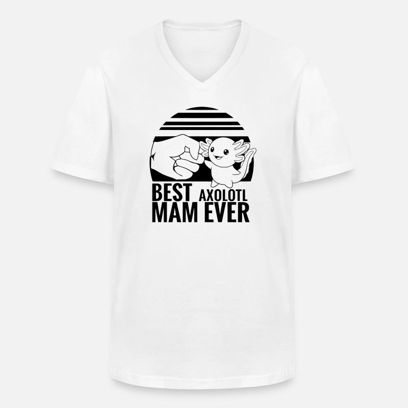 axolotl_mama - Männer-T-Shirt mit V-Ausschnitt - Weiß